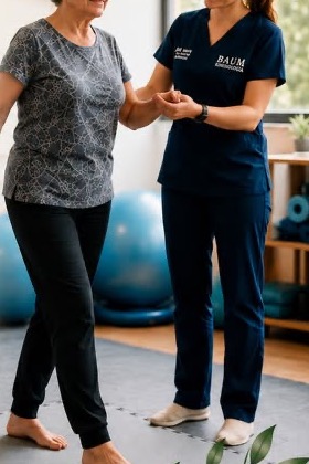 Sesión de kinesiología vestibular y equilibrio en BAUM Kinesiología